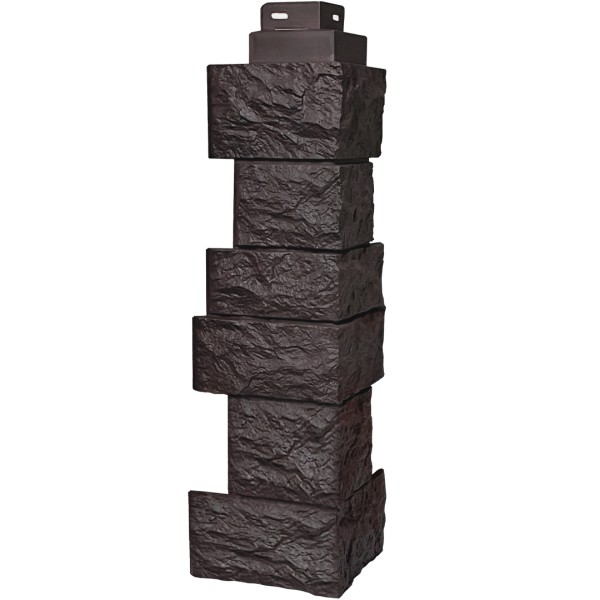 Цокольный сайдинг FineBer – Серия “Дикий камень”, Угол наружный, Коричневый купить в Пятигорске