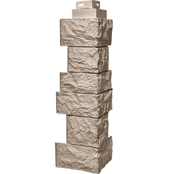 Цокольный сайдинг FineBer – Серия “Дикий камень”, Угол наружный, Песочный...  купить в Пятигорске