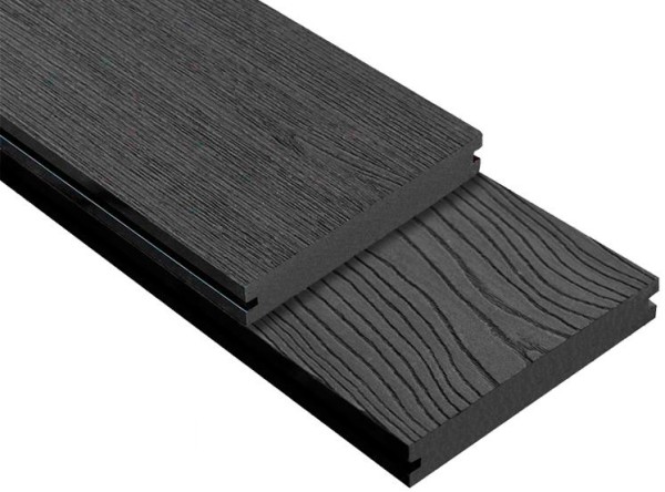 Террасная доска ДПК Outdoor 3D полнотелая STORM/OCEAN BLACK черная купить в Пятигорске