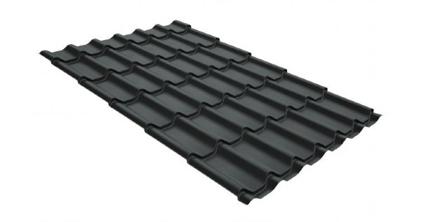 Металлочерепица классик GL 0,5 GreenCoat Pural RR 23 темно-серый (RAL 7024 мокрый асфальт) купить в Пятигорске