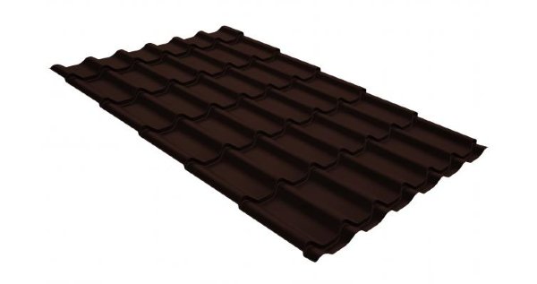 Металлочерепица классик GL 0,5 GreenCoat Pural RR 887 шоколадно-коричневый (RAL 8017 шоколад) купить в Пятигорске