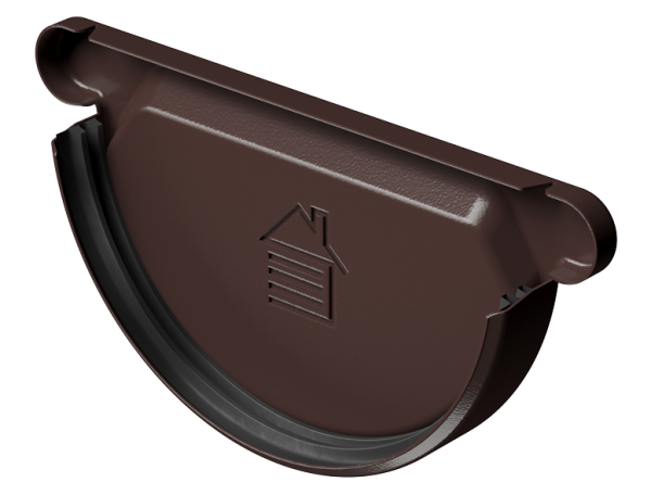 Заглушка желоба D125 Döcke STAL PREMIUM Шоколад, (RAL 8019) купить в Пятигорске