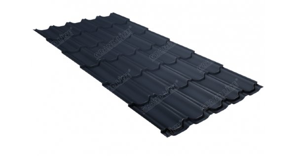 Металлочерепица квинта плюс GL 0,5 Satin RAL 7024 мокрый асфальт купить в Пятигорске