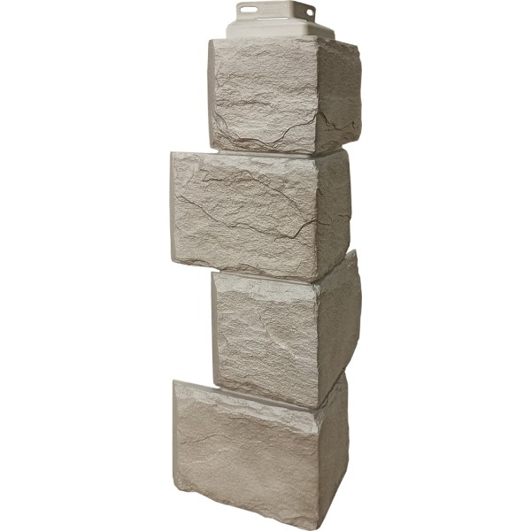 Цокольный сайдинг FineBer – Серия “Камень природный”, Угол наружный Песочный купить в Пятигорске