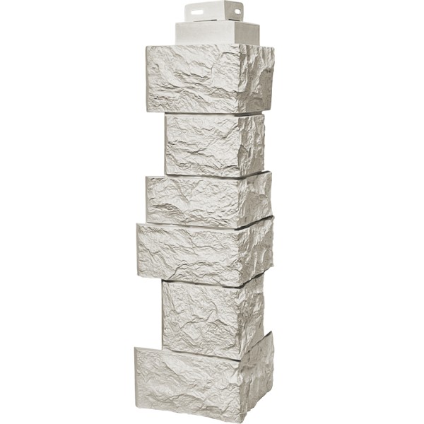 Цокольный сайдинг FineBer – Серия “Дикий камень”, Угол наружный, Жемчуг купить в Пятигорске