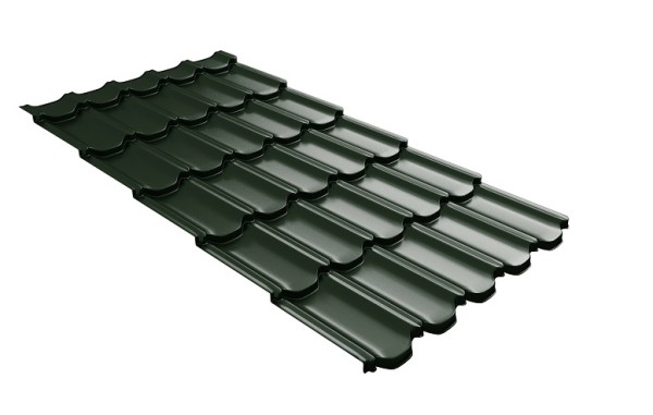 Металлочерепица квинта плюс с 3D резом 0,5 GreenСoat Pural Matt RR 11 темно-зеленый (RAL 6020 хромовая зелень) купить в Пятигорске