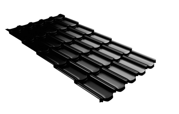 Металлочерепица квинта плюс с 3D резом 0,5 GreenСoat Pural Matt RR 33 черный (RAL 9005 черный) купить в Пятигорске