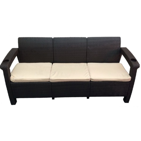 Трёхместный диван  Yalta Sofa 3 Seat венге купить в Пятигорске