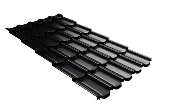 Металлочерепица квинта плюс с 3D резом 0,5 Quarzit lite RAL 9005 черный купить в Пятигорске