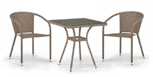 Комплект плетеной мебели AFINA из иск. ротанга T282BNT/Y137C-W56 Light Brown 2Pcs купить в Пятигорске