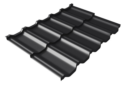 Металлочерепица модульная Квинта Uno Grand Line c 3D резом 0,5 Satin Мatt RAL 9005 черный купить в Пятигорске