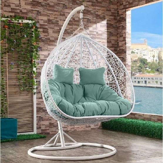 Кресло Подвесное из искусственного ротанга AFM-109A White/Green купить в Пятигорске