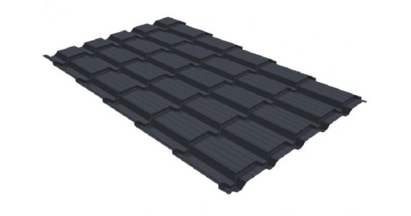 Металлочерепица GL квадро профи 0,5 GreenCoat Pural RR 23 темно-серый (RAL 7024) мокрый асфальт купить в Пятигорске