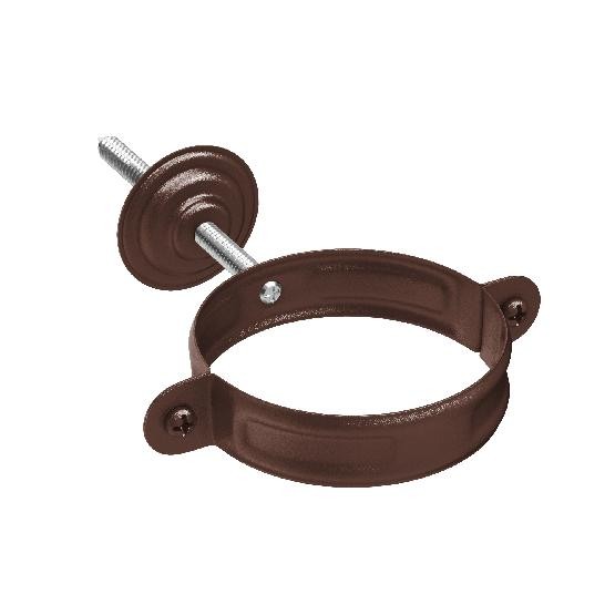 Водосток Aquasistem, Система 125x90 - Хомут для крепления трубы RAL 8017 Коричневый matt купить в Пятигорске