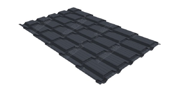 Металлочерепица GL квадро профи 0,5 Satin RAL 7024 мокрый асфальт купить в Пятигорске