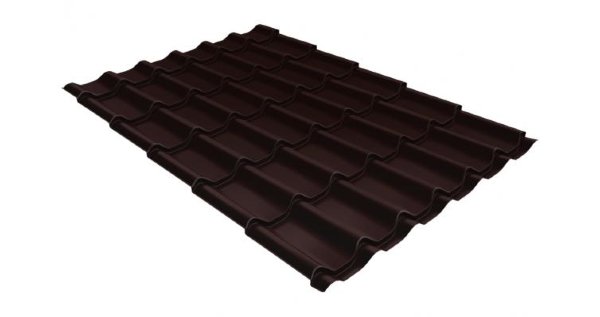 Металлочерепица классик GL 0,5 Velur20 RAL 8017 шоколад купить в Пятигорске