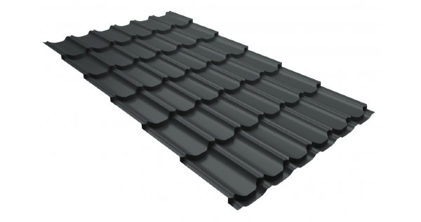 Металлочерепица квинта плюс 0,5 GreenCoat Pural Matt RR 23 темно-серый (RAL 7024 мокрый асфальт) купить в Пятигорске